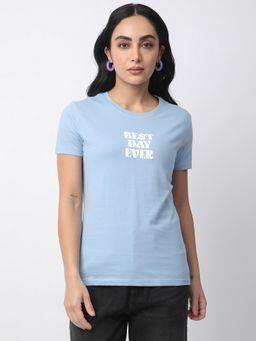 R&B - Blue Typographic Relaxed T-Shirt