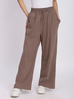 R&B - Brown Solid Flared Trackpants