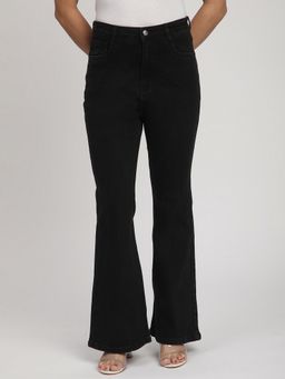 R&B - Solid Flared Black Jeans