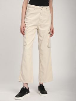 R&B - Solid Wide Ivory Jeans