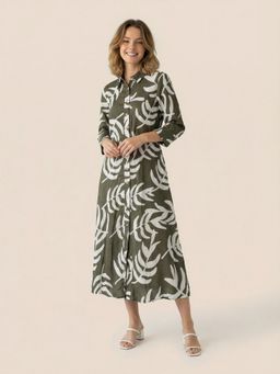 R&B - Olive Tropical Regular Dress