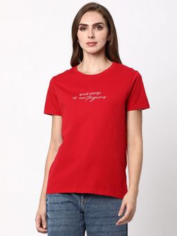 R&B - Red Typographic Relaxed T-Shirt