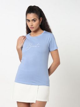 R&B - Blue Typographic Relaxed T-Shirt