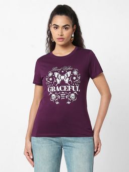 R&B - Purple Typographic Relaxed T-Shirt