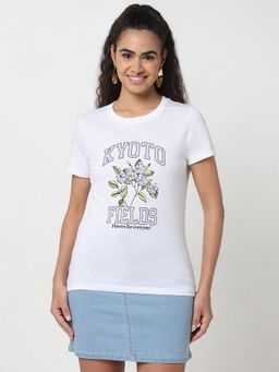 R&B - White Graphic Relaxed T-Shirt