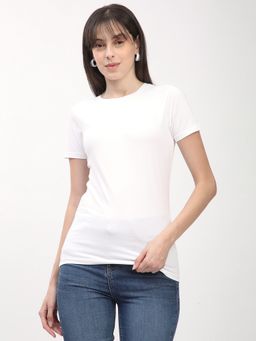 R&B - White Solid Relaxed T-Shirt