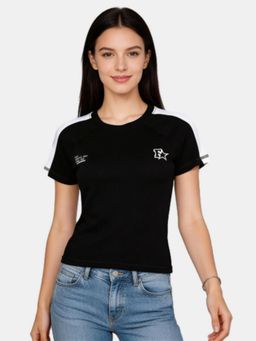 R&B - Black Colorblock Fitted T-Shirt