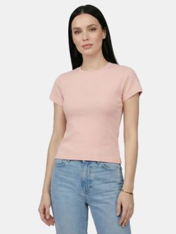 R&B - Pink Solid Fitted T-Shirt