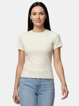 R&B - Yellow Solid Fitted T-Shirt