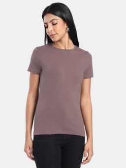 R&B - Grey Regular Fit Solid T-Shirts