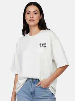 R&B - Ivory Graphic Printed Regular T-Shirt