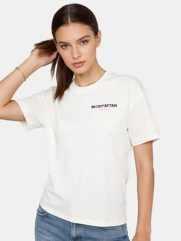 R&B - Ivory Graphic Printed Regular T-Shirt