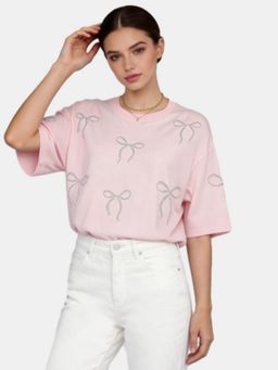 R&B - Rand Pink Printed Regular T-Shirt