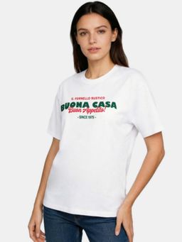 R&B - Ivory Typography Printed Regular T-Shirt