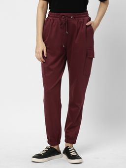 R&B - Burgundy Solid Regular Joggers