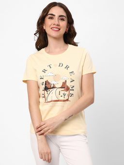 R&B - Beige Graphic Regular T-Shirt