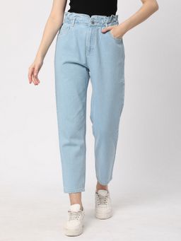R&B - Solid Relaxed Cotton Blue Jeans
