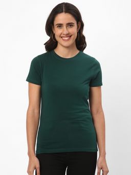 R&B - Green Solid Regular T-Shirt