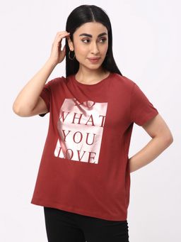 R&B - Rust Embellished Regular T-Shirt