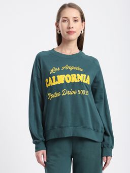 R&B - Typography Regular Green Sweatshirt