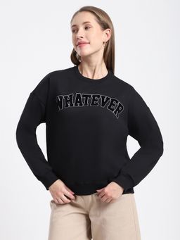 R&B - Typography Regular Black Sweatshirt