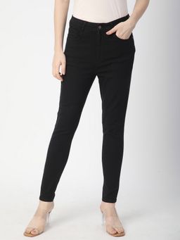 R&B - Solid Skinny Polycotton Black Jeans
