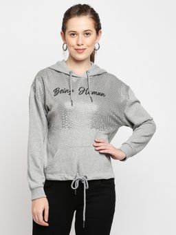 Being Human - Clothing Grey Cotton Blend Hoodie