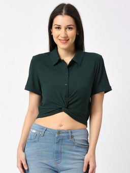 Being Human - Teal Slim Fit Cotton Cropped Polo T-Shirt