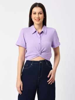 Being Human - Purple Slim Fit Cotton Cropped Polo T-Shirt