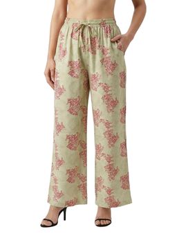 Bonjour - Green Floral Printed Palazzo Pant