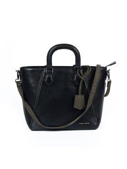 TANN TRIM - Black Classic Work Satchel