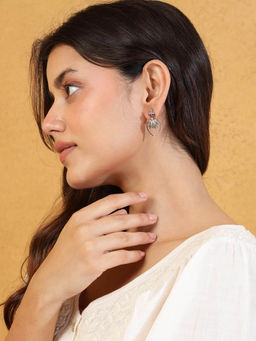 Fabindia - Silver and Pink Dangler Earrings