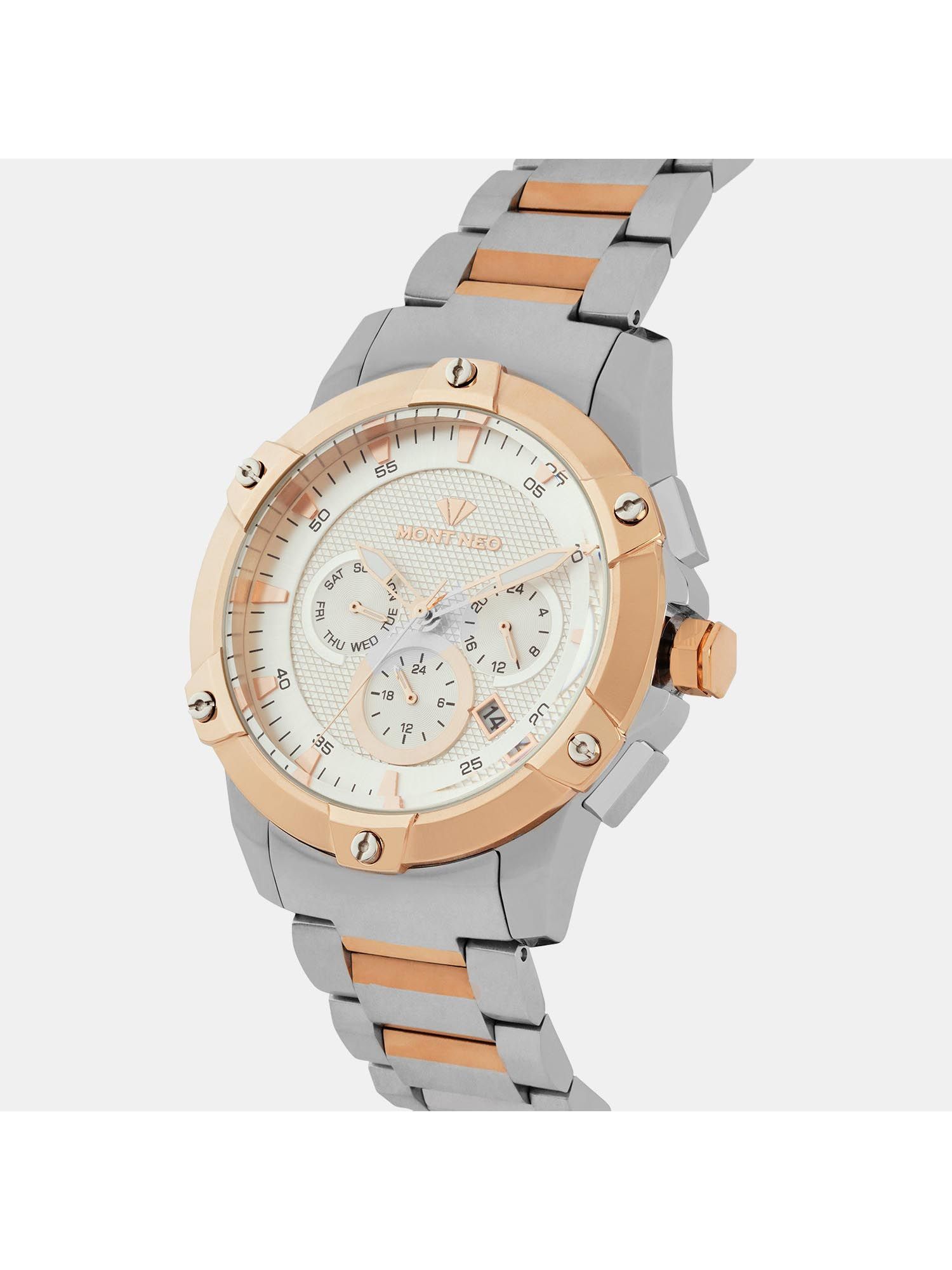 Buy Mont Neo Men Quartz Silver Dial Multi-Function Metal Watch