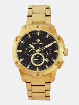Mont Neo - Men Quartz Black Dial Multi-Function Metal Watch 1050M-M2204 (M)