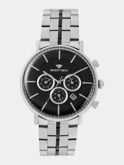 Mont Neo - Men Quartz Black Dial Chronograph Metal Watch 1055C-M1404 (M)