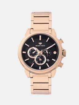 Mont Neo - Men Quartz Black Dial Multi-Function Metal Watch 1058M-M3304 (M)