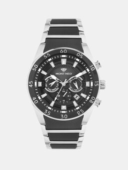 Mont Neo - Men Quartz Black Dial Multi-Function Metal Watch 1062M-M1404 (M)