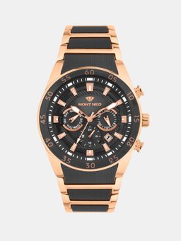 Mont Neo - Men Quartz Black Dial Multi-Function Metal Watch 1062M-M3404 (M)