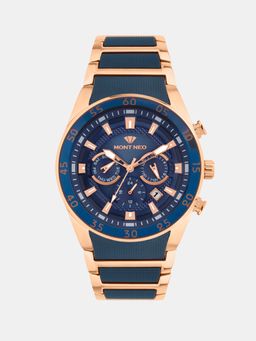 Mont Neo - Men Quartz Blue Dial Multi-Function Metal Watch 1062M-M3505 (M)