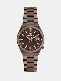 Mont Neo - Men Quartz Brown Dial Analog Metal Watch 3506E-M111106 (M)