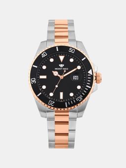 Mont Neo - Men Quartz Black Dial Analog Stainless Steel Watch 3507E-M1304 (M)
