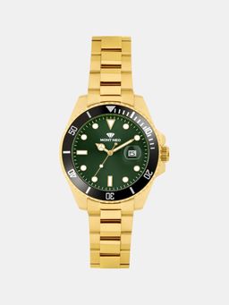 Mont Neo - Men Quartz Green Dial Analog Metal Watch 3507E-M2214 (M)