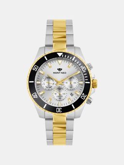 Mont Neo - Men Quartz Silver Dial Multi-Function Metal Watch 3508M-M1203 (M)