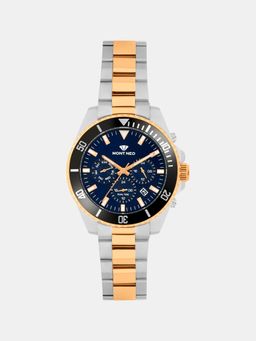 Mont Neo - Men Quartz Blue Dial Analog Stainless Steel Watch 3508M-M1305 (M)
