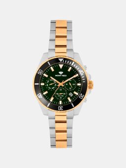 Mont Neo - Men Quartz Green Dial Analog Stainless Steel Watch 3508M-M1314 (M)