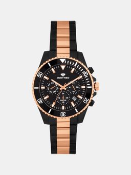 Mont Neo - Men Quartz Black Dial Analog Stainless Steel Watch 3508M-M4304 (M)