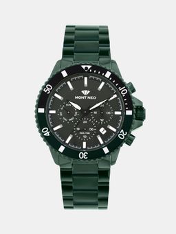 Mont Neo - Men Quartz Green Dial Multi-Function Metal Watch 3510M-M10414 (M)