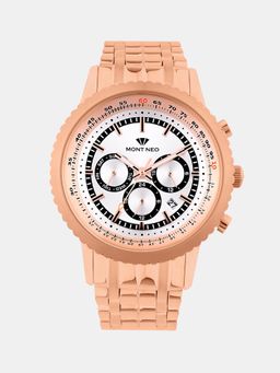 Mont Neo - Men Quartz Silver Dial Multi-Function Metal Watch 3513M-M3303 (M)