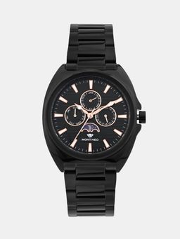 Mont Neo - Men Quartz Black Dial Analog Stainless Steel Watch 3514M-M4404 (M)