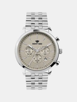 Mont Neo - Men Grey Dial Multi-Function Quartz Analog Stainless Steel Watch 3518M-M1115 (M)
